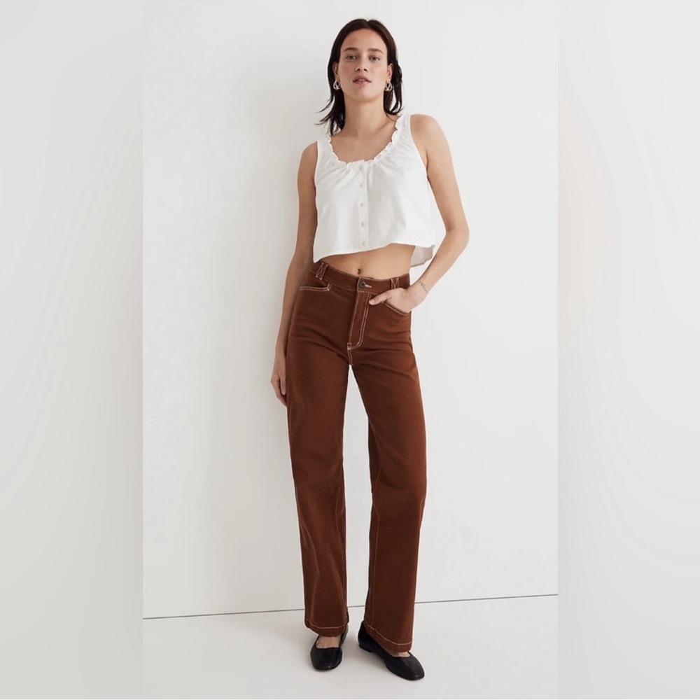 Madewell Emmett 2.0 Wide-Leg Pants: Garment-Dyed Edition Clifftop Brown 26